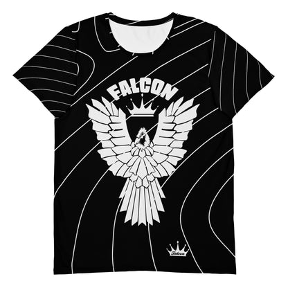 Men's Athletic T-shirt - FALCON US-1 White Logo - Black/White