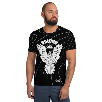Men's Athletic T-shirt - FALCON US-1 White Logo - Black/White