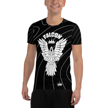 Men's Athletic T-shirt - FALCON US-1 White Logo - Black/White