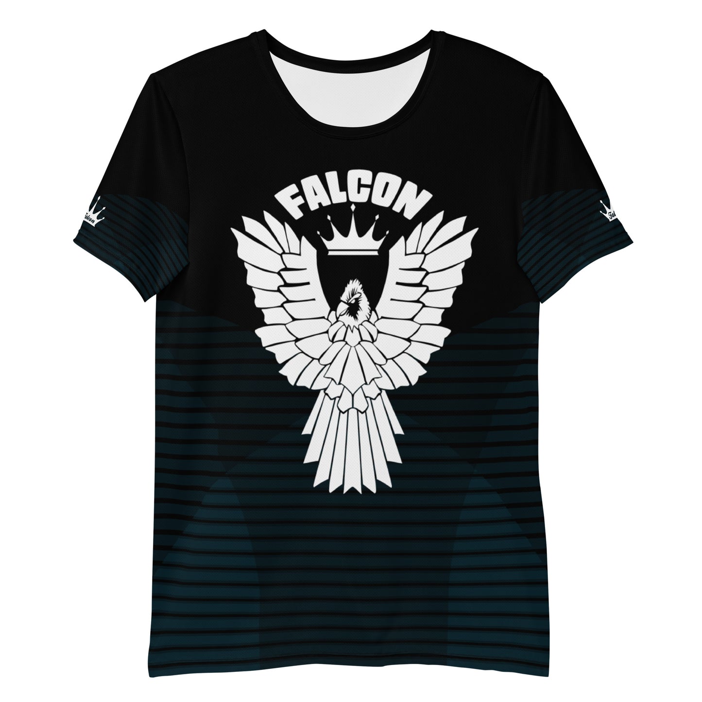 Men's Athletic T-shirt - FALCON US-1 White Logo - Black