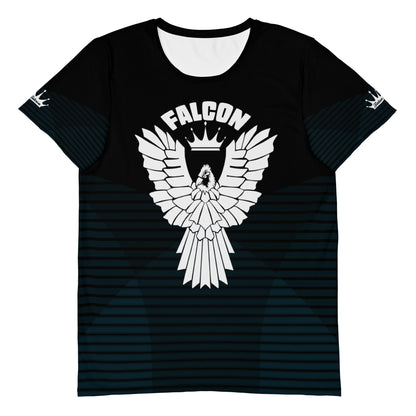 Men's Athletic T-shirt - FALCON US-1 White Logo - Black