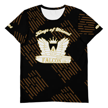 Men's Athletic T-shirt - FALCON US-1 White\Gold Logo - Kings of Miami Edition