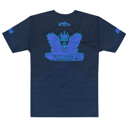 Men's t-shirt - Blue Falcon Logo (Premium knit mid-weight jersey, runs Long)