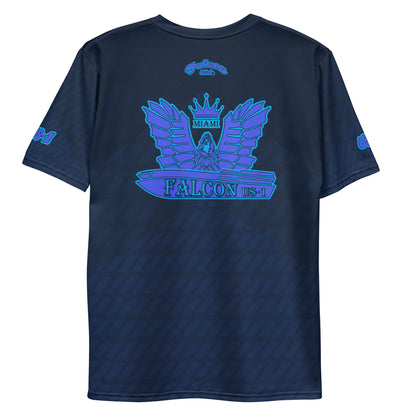 Men's t-shirt - Blue Falcon Logo (Premium knit mid-weight jersey, runs Long)