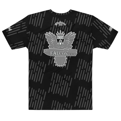 Men's t-shirt - Grey Falcon Logo (Premium knit mid-weight jersey, runs Long)
