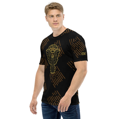 Men's t-shirt - Black\Gold Falcon Logo (Premium knit mid-weight jersey, runs Long)