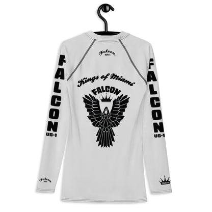 Men's Rash Guard- Black Falcon Logo- Kings of Miami Edition(Thick material\slim-fitted)