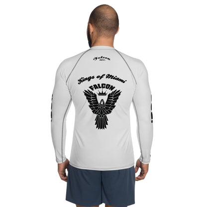 Men's Rash Guard- Black Falcon Logo- Kings of Miami Edition(Thick material\slim-fitted)