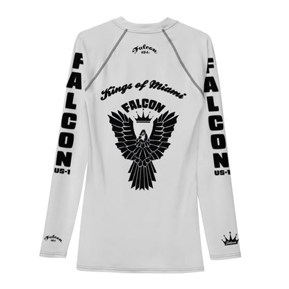 Men's Rash Guard- Black Falcon Logo- Kings of Miami Edition(Thick material\slim-fitted)