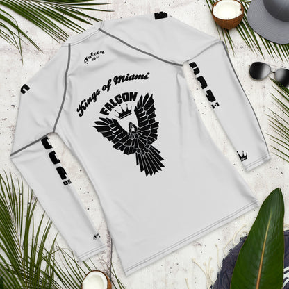 Men's Rash Guard- Black Falcon Logo- Kings of Miami Edition(Thick material\slim-fitted)