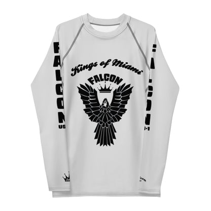 Men's Rash Guard- Black Falcon Logo- Kings of Miami Edition(Thick material\slim-fitted)