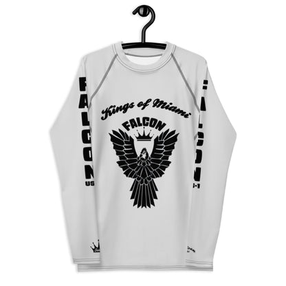 Men's Rash Guard- Black Falcon Logo- Kings of Miami Edition(Thick material\slim-fitted)