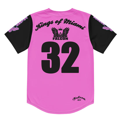 - Recycled baseball jersey Black\Pink Falcon Logo- Kings of Miami