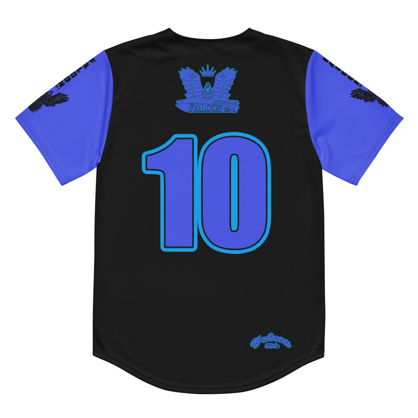 Recycled baseball jersey- Blue\Teal Falcon US-1 Logo
