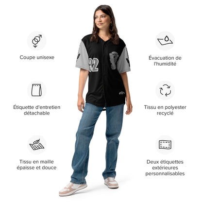 Recycled baseball jersey- Gray\White Falcon US-1 Logo- Kings of Miami on Back
