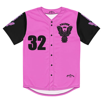- Recycled baseball jersey Black\Pink Falcon Logo- Kings of Miami