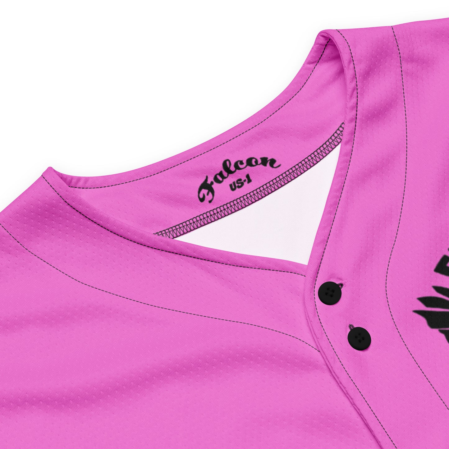 - Recycled baseball jersey Black\Pink Falcon Logo- Kings of Miami