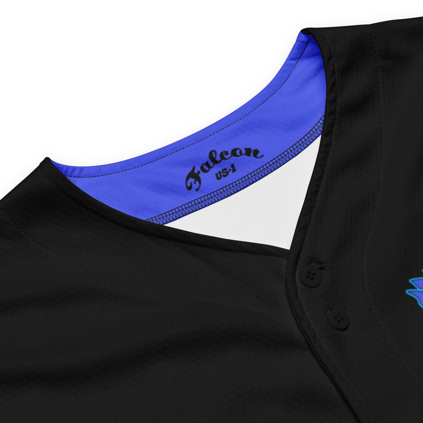 Recycled baseball jersey- Blue\Teal Falcon US-1 Logo