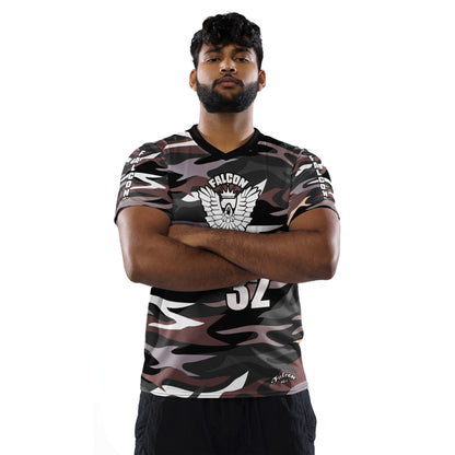 Recycled unisex sports jersey-White Falcon Logo