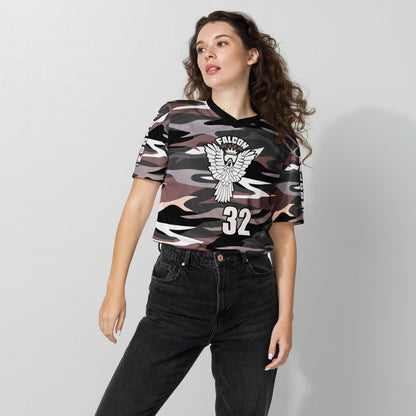 Recycled unisex sports jersey-White Falcon Logo
