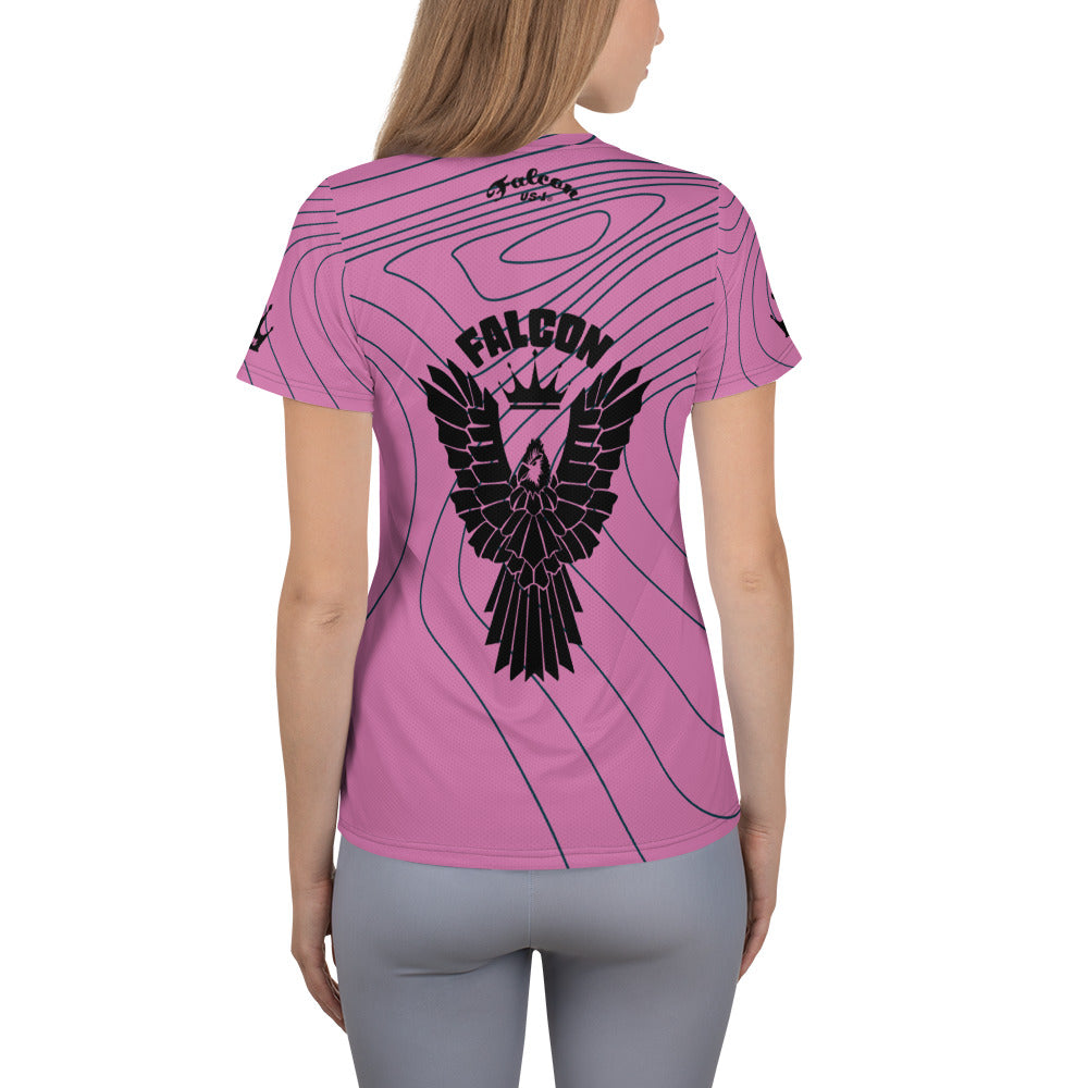 Women's Athletic T-shirt - Retro Pink Logo