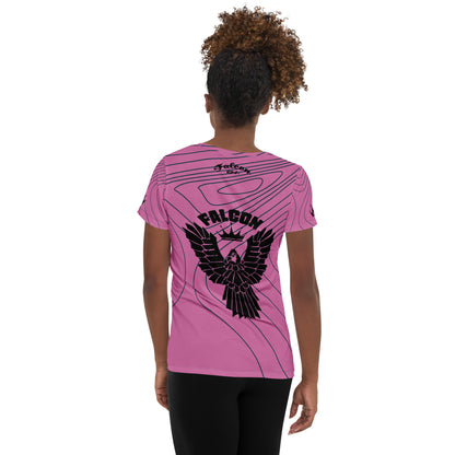 Women's Athletic T-shirt - Retro Pink Logo