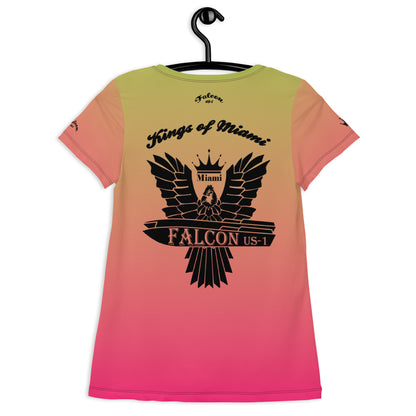 Women's Athletic T-shirt  Black Falcon Logo- Kings of Miami Edition