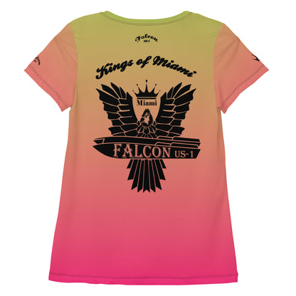 Women's Athletic T-shirt  Black Falcon Logo- Kings of Miami Edition