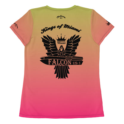 Women's Athletic T-shirt  Black Falcon Logo- Kings of Miami Edition