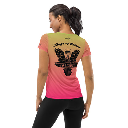 Women's Athletic T-shirt  Black Falcon Logo- Kings of Miami Edition