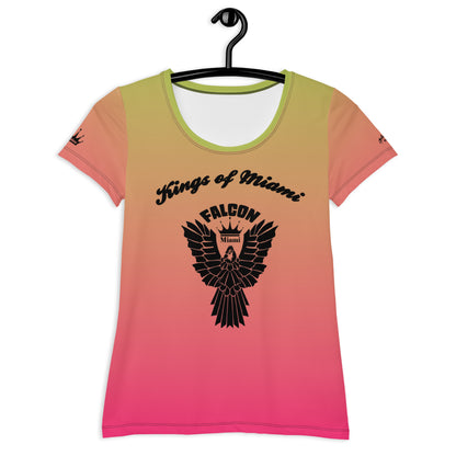 Women's Athletic T-shirt  Black Falcon Logo- Kings of Miami Edition