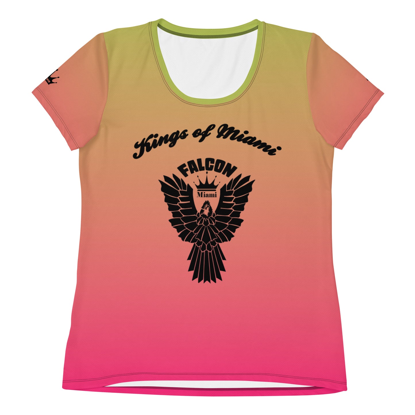 Women's Athletic T-shirt  Black Falcon Logo- Kings of Miami Edition