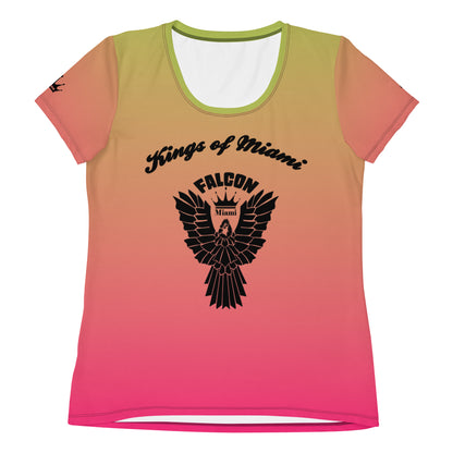 Women's Athletic T-shirt  Black Falcon Logo- Kings of Miami Edition