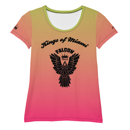 Women's Athletic T-shirt  Black Falcon Logo- Kings of Miami Edition