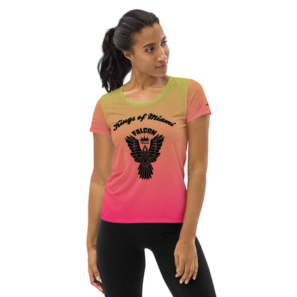 Women's Athletic T-shirt  Black Falcon Logo- Kings of Miami Edition
