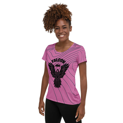 Women's Athletic T-shirt - Retro Pink Logo