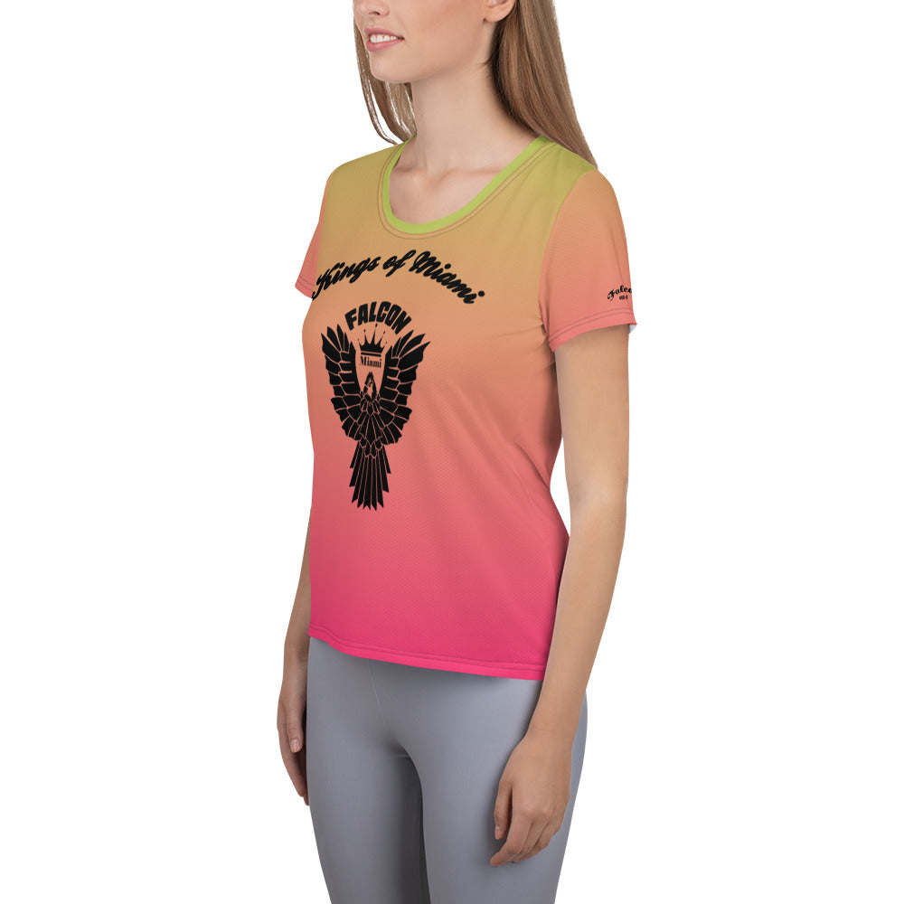 Women's Athletic T-shirt  Black Falcon Logo- Kings of Miami Edition