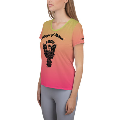 Women's Athletic T-shirt  Black Falcon Logo- Kings of Miami Edition
