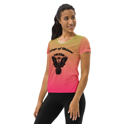 Women's Athletic T-shirt  Black Falcon Logo- Kings of Miami Edition