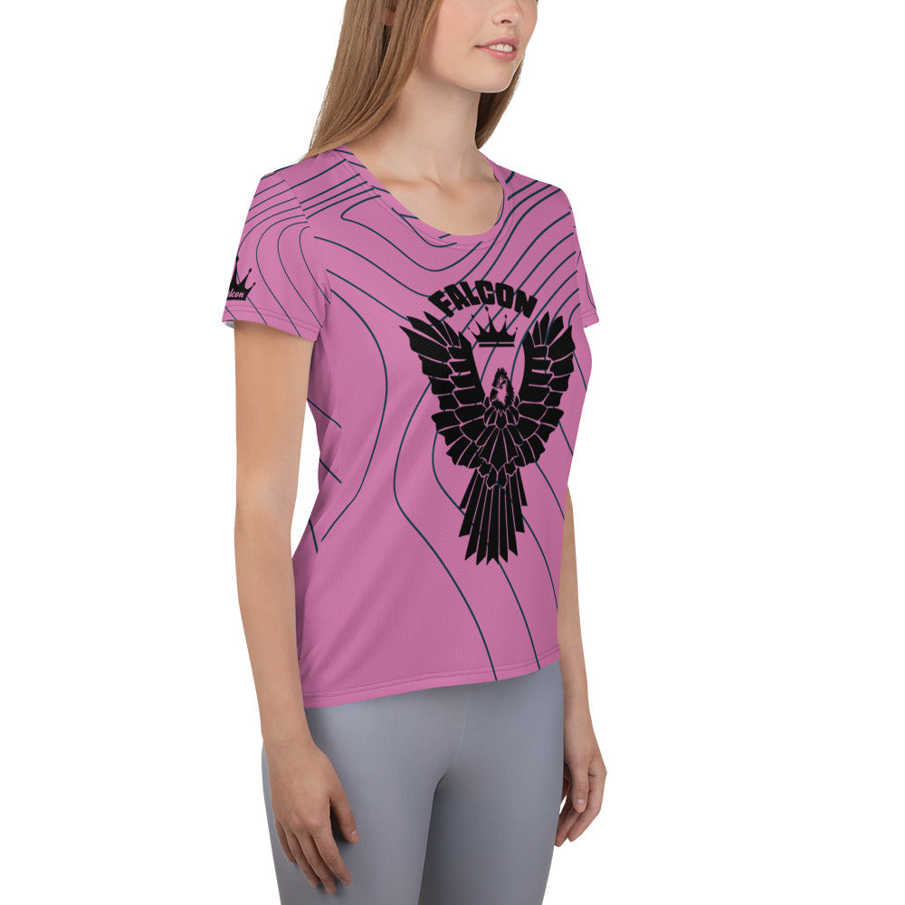 Women's Athletic T-shirt - Retro Pink Logo
