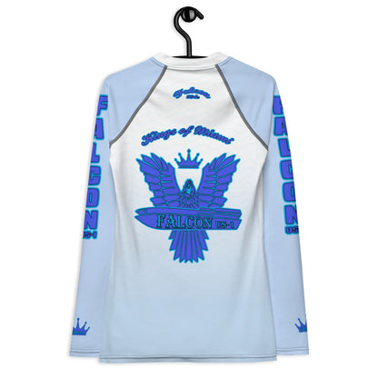 Women's Rash Guard- Blue Falcon Logo- Kings o Miami Edition(Thick material\slim-fitted)
