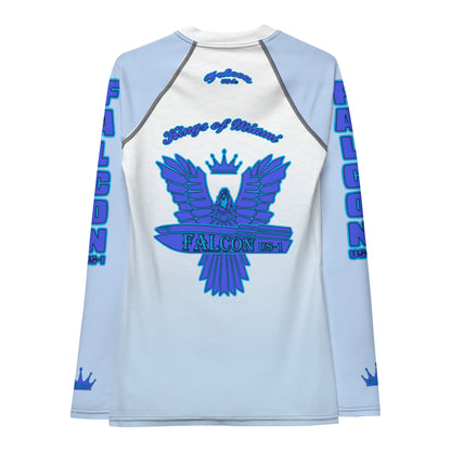 Women's Rash Guard- Blue Falcon Logo- Kings o Miami Edition(Thick material\slim-fitted)