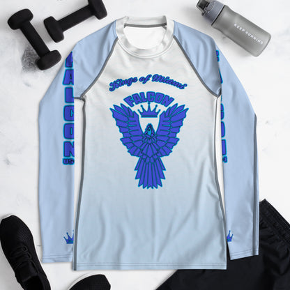 Women's Rash Guard- Blue Falcon Logo- Kings o Miami Edition(Thick material\slim-fitted)