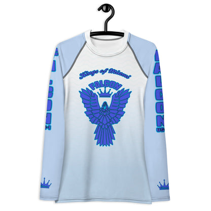 Women's Rash Guard- Blue Falcon Logo- Kings o Miami Edition(Thick material\slim-fitted)