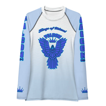 Women's Rash Guard- Blue Falcon Logo- Kings o Miami Edition(Thick material\slim-fitted)