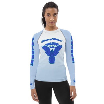 Women's Rash Guard- Blue Falcon Logo- Kings o Miami Edition(Thick material\slim-fitted)