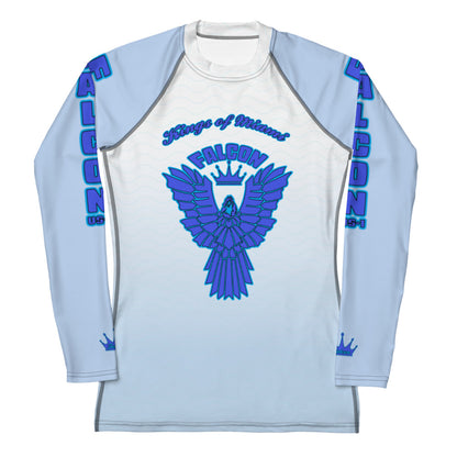 Women's Rash Guard- Blue Falcon Logo- Kings o Miami Edition(Thick material\slim-fitted)