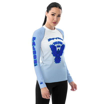 Women's Rash Guard- Blue Falcon Logo- Kings o Miami Edition(Thick material\slim-fitted)
