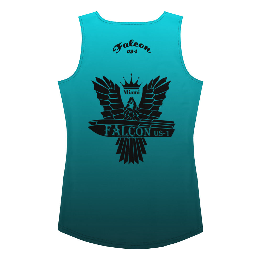 Women's Fitted Tank Top- Black Falcon Logo