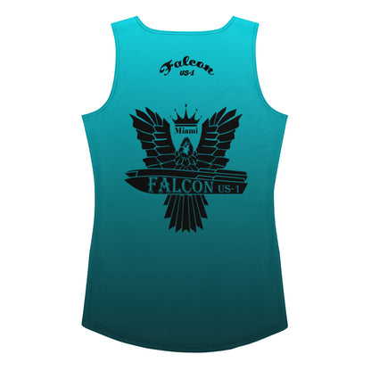 Women's Fitted Tank Top- Black Falcon Logo